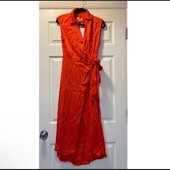 Anthropologie- Maeve Open-Back Wrap Midi Dress - Picture 4 of 8